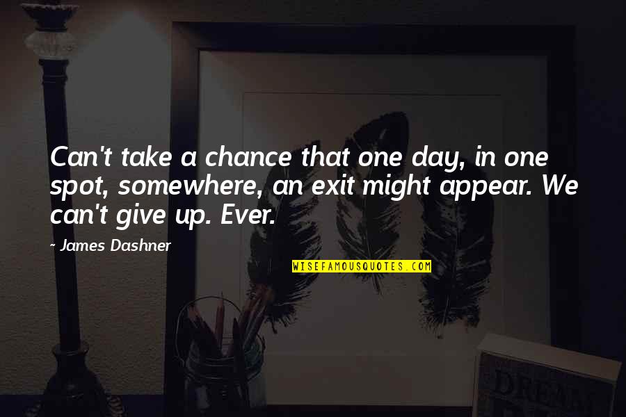 Valutaomvandlare Quotes By James Dashner: Can't take a chance that one day, in