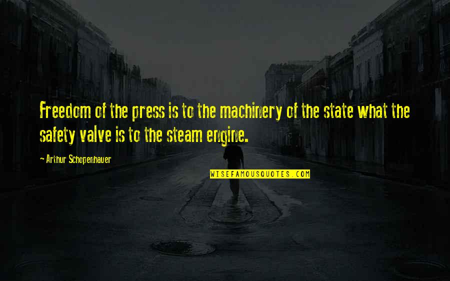 Valve Quotes By Arthur Schopenhauer: Freedom of the press is to the machinery