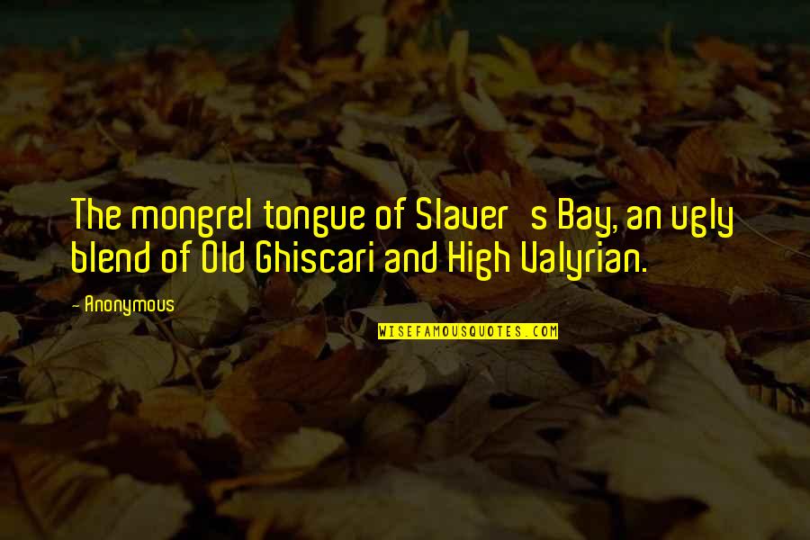 Valyrian 2 Quotes By Anonymous: The mongrel tongue of Slaver's Bay, an ugly