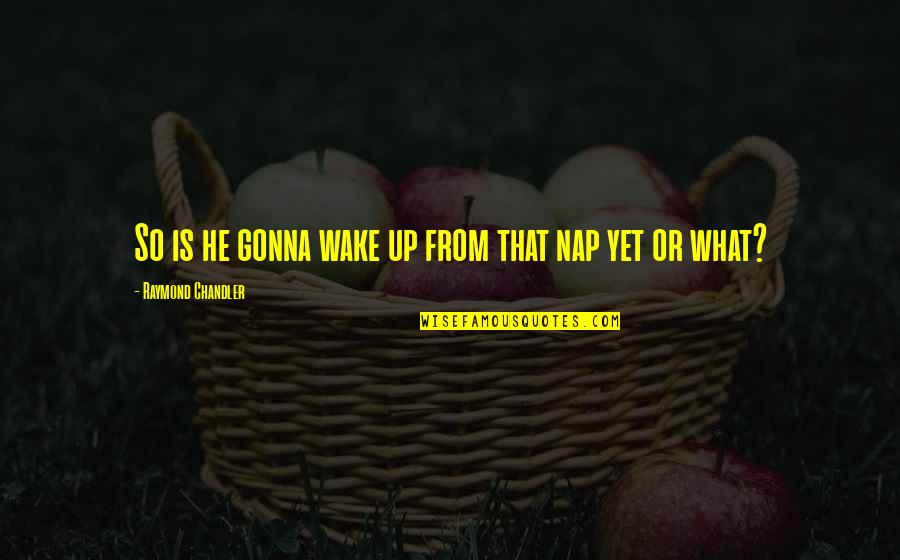 Vambire Quotes By Raymond Chandler: So is he gonna wake up from that Vambire Quotes By Raymond Chandler: So is he gonna wake up from that