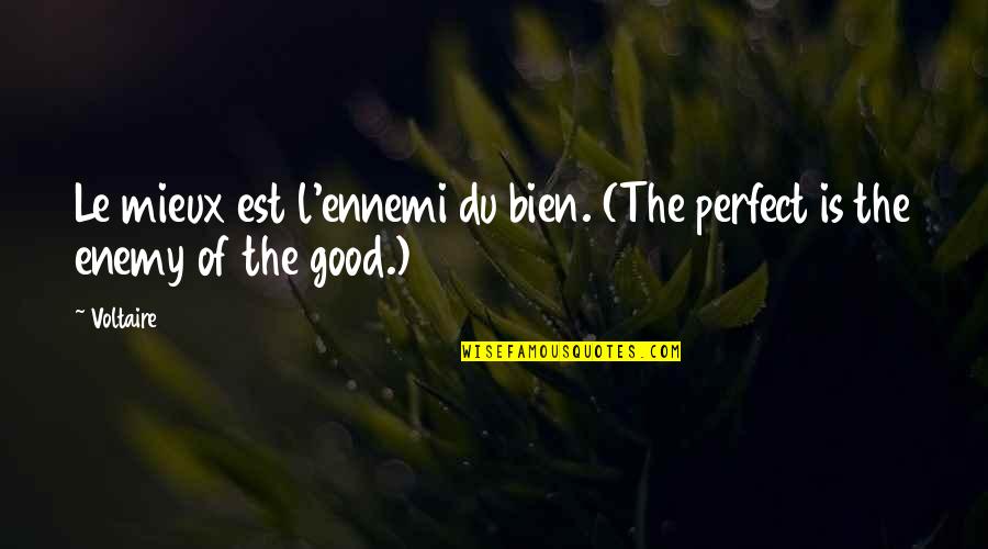 Vampire Drinking Blood Quotes By Voltaire: Le mieux est l'ennemi du bien. (The perfect