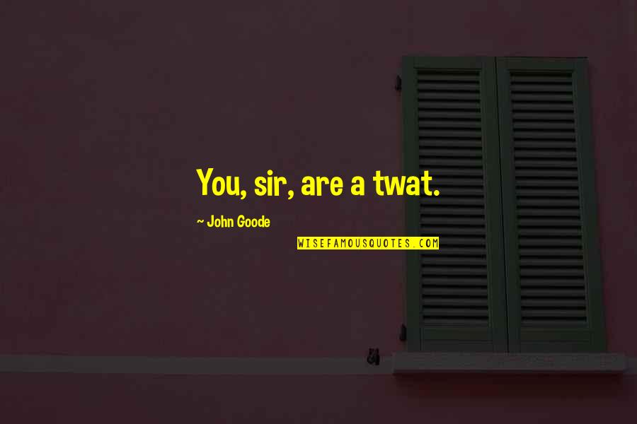 Vampire The Masquerade Bloodlines Quotes By John Goode: You, sir, are a twat. Vampire The Masquerade Bloodlines Quotes By John Goode: You, sir, are a twat.