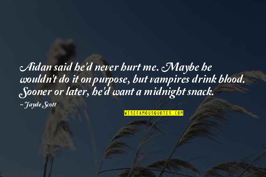 Vampires And Blood Quotes By Jayde Scott: Aidan said he'd never hurt me. Maybe he