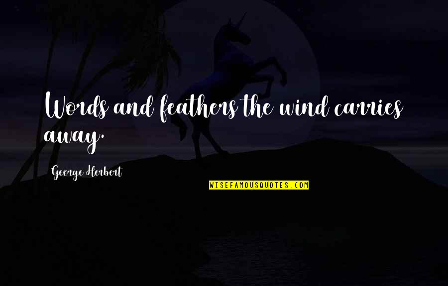 Van Den Driessche Begrafenissen Quotes By George Herbert: Words and feathers the wind carries away.