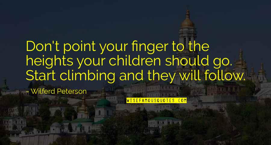 Van Den Heuvel Organ Quotes By Wilferd Peterson: Don't point your finger to the heights your