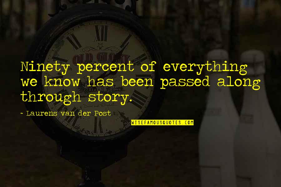 Van Der Post Quotes By Laurens Van Der Post: Ninety percent of everything we know has been
