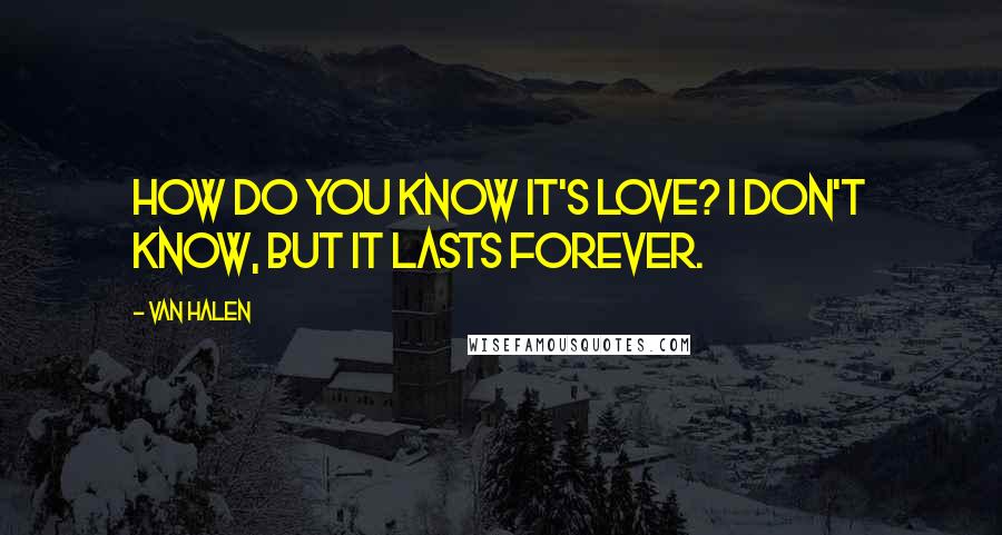Van Halen quotes: How do you know it's love? I don't know, but it lasts forever.