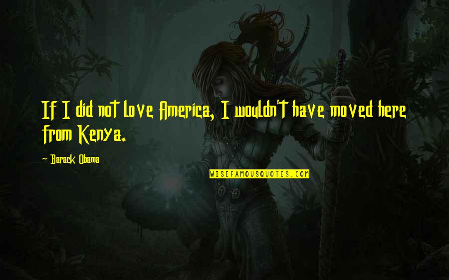 Van Ki N D I H I 12 Quotes By Barack Obama: If I did not love America, I wouldn't