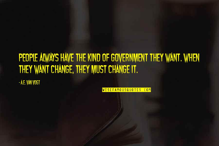 Van Vogt Quotes By A.E. Van Vogt: People always have the kind of government they