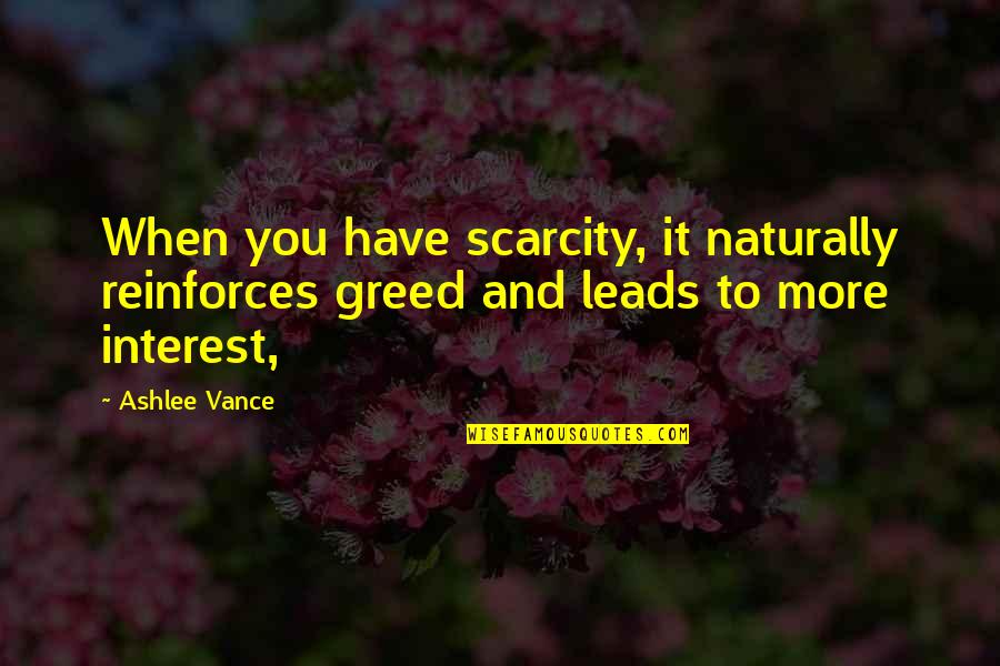Vance Quotes By Ashlee Vance: When you have scarcity, it naturally reinforces greed