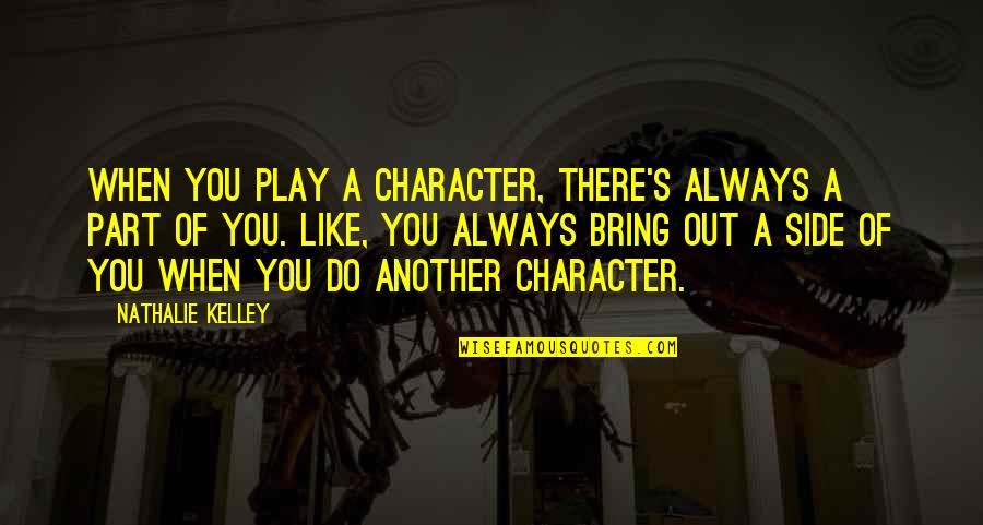 Vande Mataram Quotes By Nathalie Kelley: When you play a character, there's always a Vande Mataram Quotes By Nathalie Kelley: When you play a character, there's always a