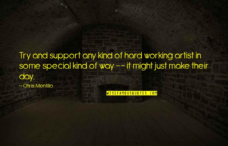 Vandeman Vitara Quotes By Chris Mentillo: Try and support any kind of hard working Vandeman Vitara Quotes By Chris Mentillo: Try and support any kind of hard working