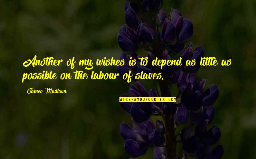 Vanderkloot Law Quotes By James Madison: Another of my wishes is to depend as