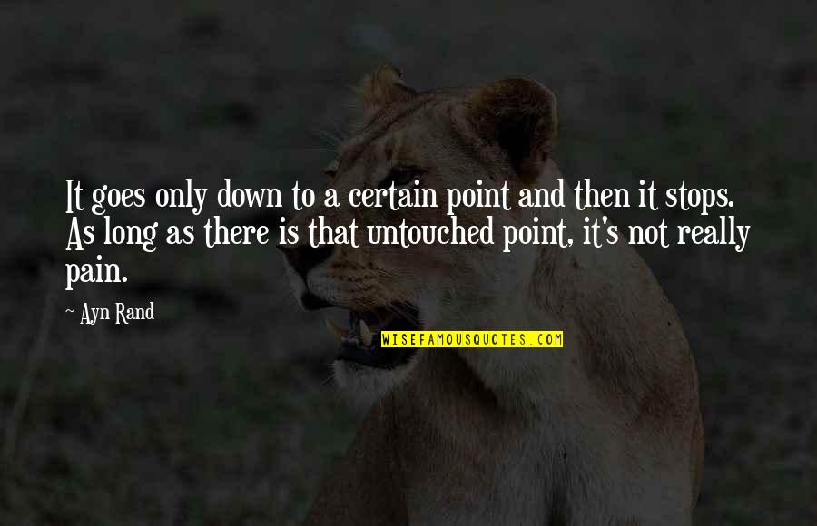 Vandi Tanko Quotes By Ayn Rand: It goes only down to a certain point Vandi Tanko Quotes By Ayn Rand: It goes only down to a certain point