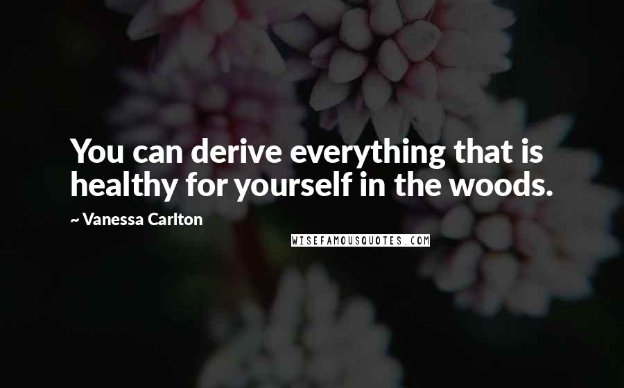 Vanessa Carlton quotes: You can derive everything that is healthy for yourself in the woods.