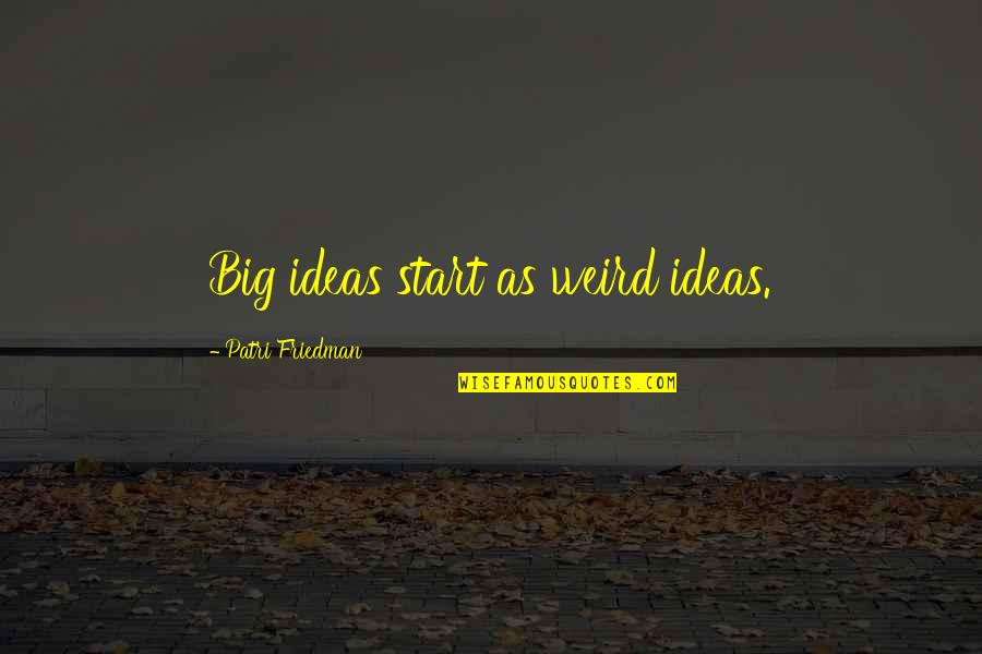 Vanessa Vancleef Quotes By Patri Friedman: Big ideas start as weird ideas. Vanessa Vancleef Quotes By Patri Friedman: Big ideas start as weird ideas.