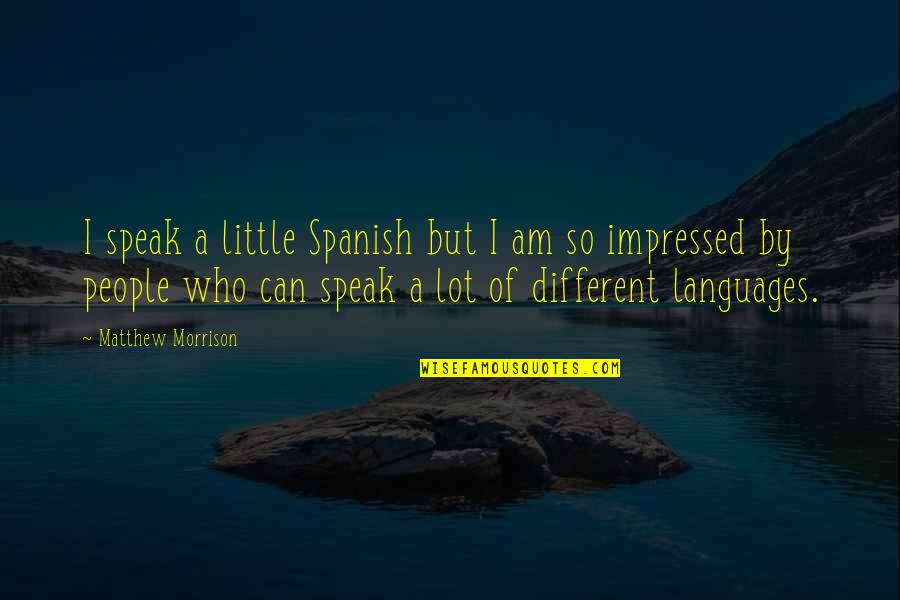 Vanhaverbeke Hout Quotes By Matthew Morrison: I speak a little Spanish but I am
