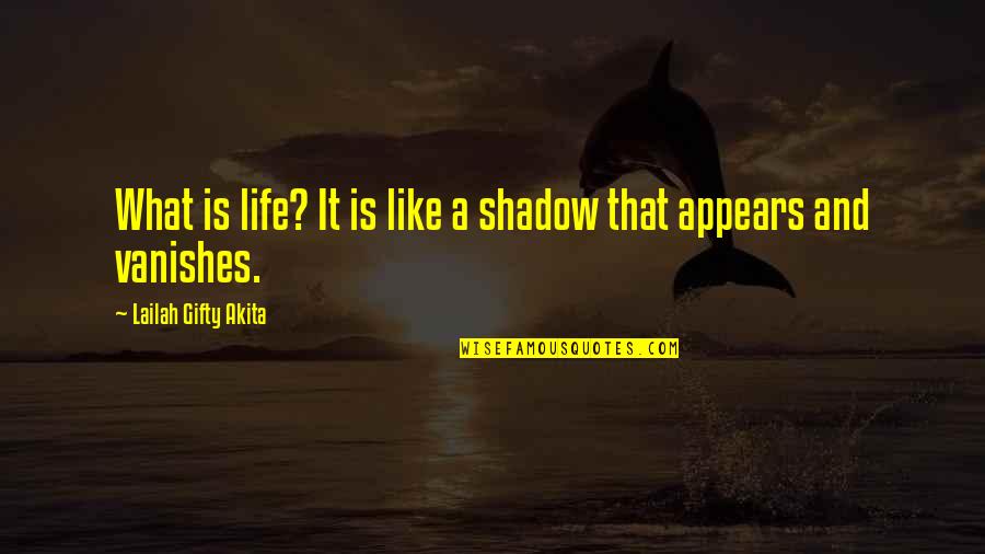 Vanishes Quotes By Lailah Gifty Akita: What is life? It is like a shadow