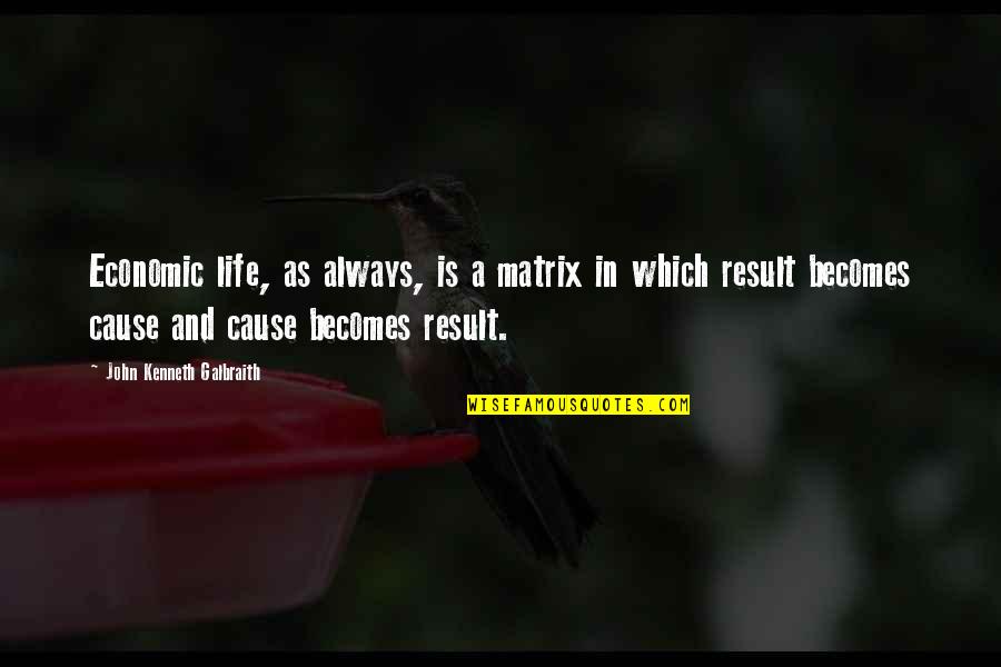 Vanity And Humility Quotes By John Kenneth Galbraith: Economic life, as always, is a matrix in