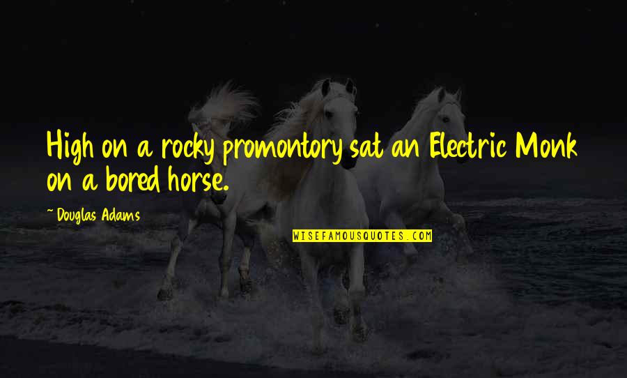 Vannak Kiv Telek Quotes By Douglas Adams: High on a rocky promontory sat an Electric
