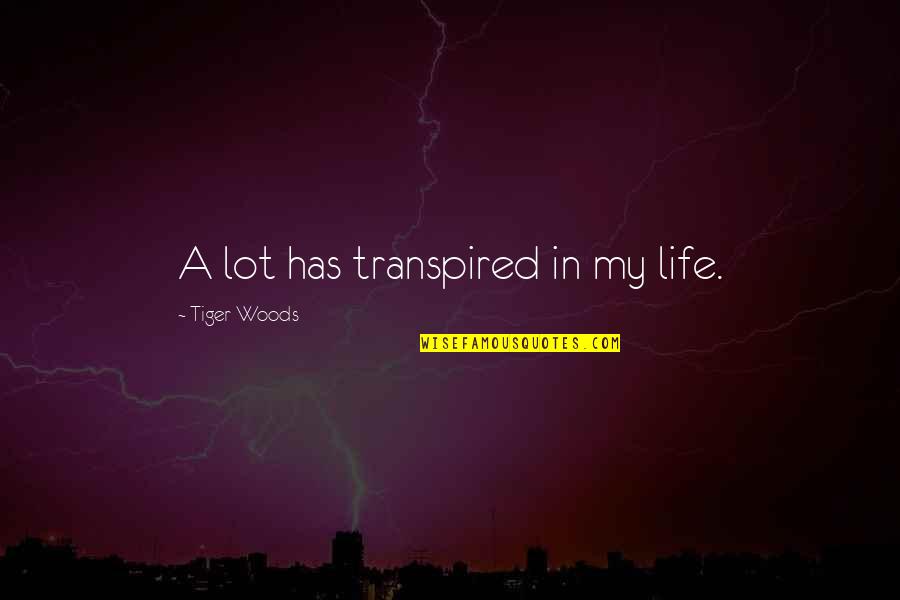 Vannara Quotes By Tiger Woods: A lot has transpired in my life. Vannara Quotes By Tiger Woods: A lot has transpired in my life.