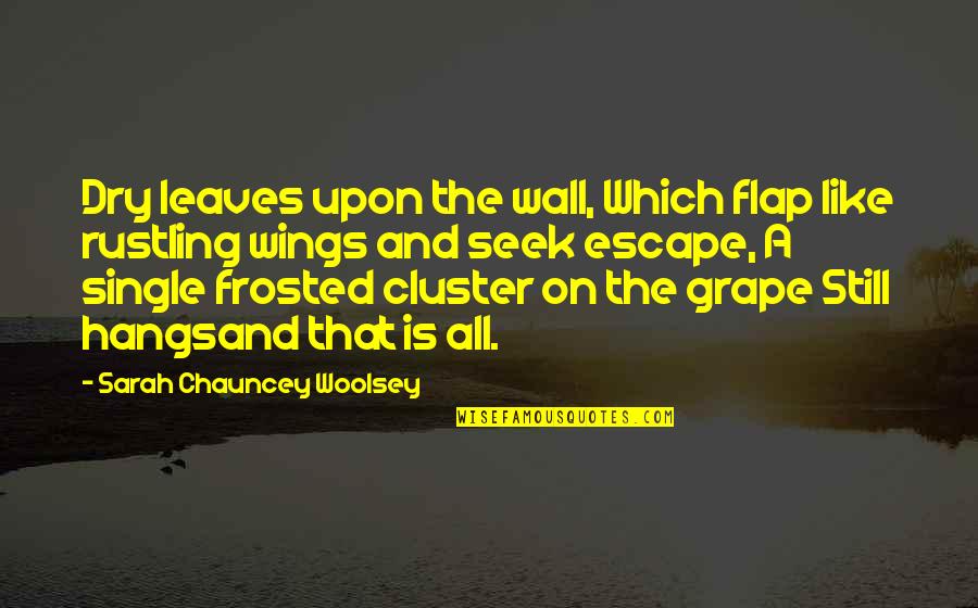 Vanquished Tentacle Quotes By Sarah Chauncey Woolsey: Dry leaves upon the wall, Which flap like