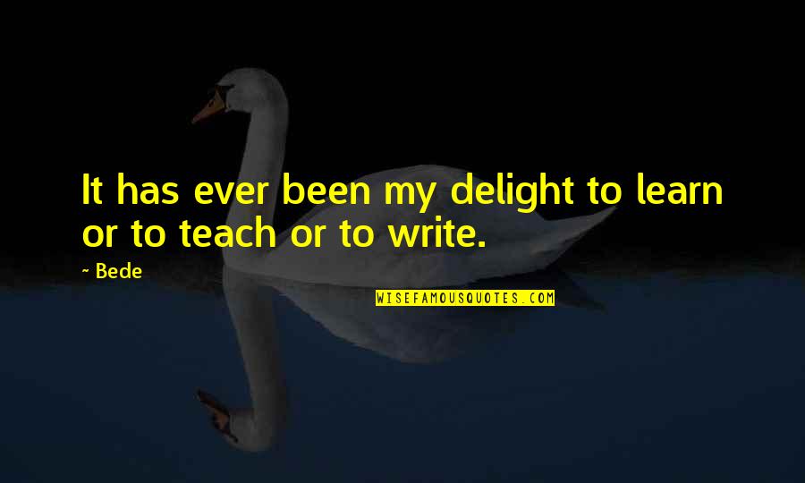Vanson Motorcycle Quotes By Bede: It has ever been my delight to learn