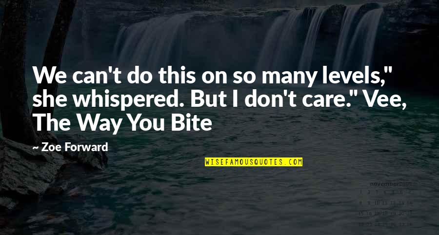 Vantine Studio Quotes By Zoe Forward: We can't do this on so many levels,"