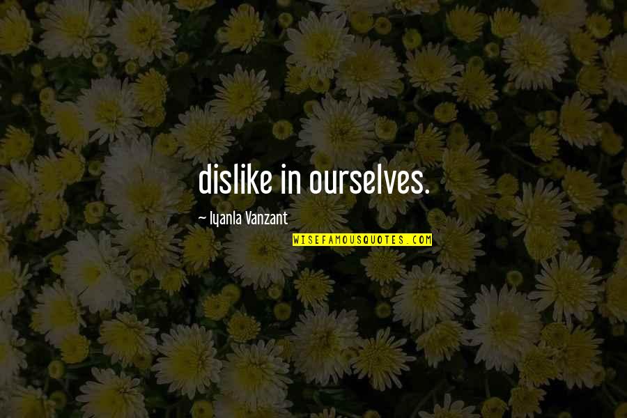 Vanzant Quotes By Iyanla Vanzant: dislike in ourselves.