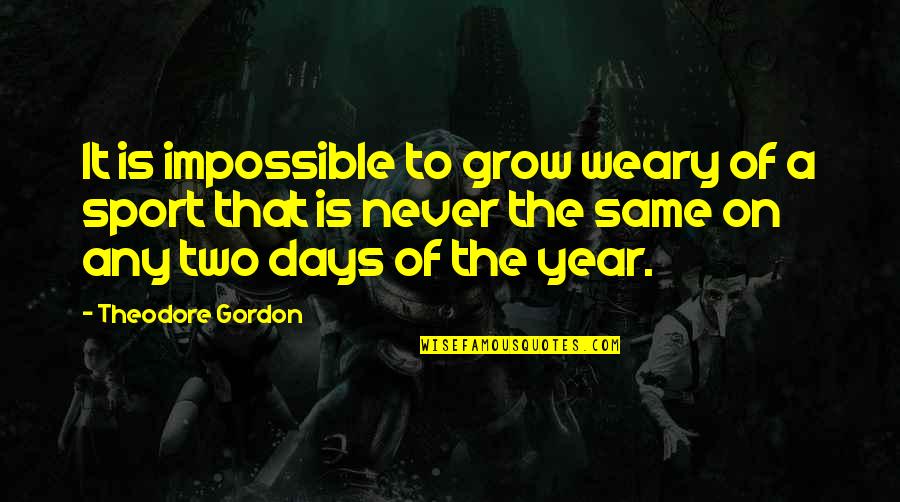 Vapored Glass Quotes By Theodore Gordon: It is impossible to grow weary of a