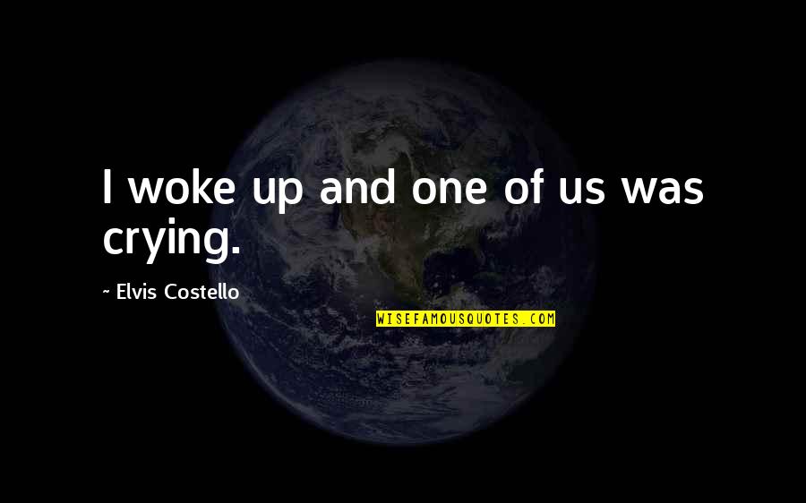 Vaporous Quotes By Elvis Costello: I woke up and one of us was