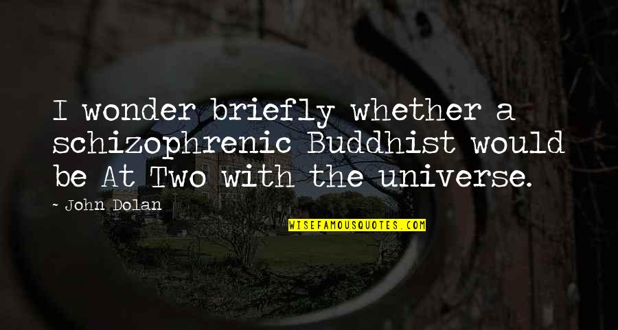 Vaquita Quotes By John Dolan: I wonder briefly whether a schizophrenic Buddhist would