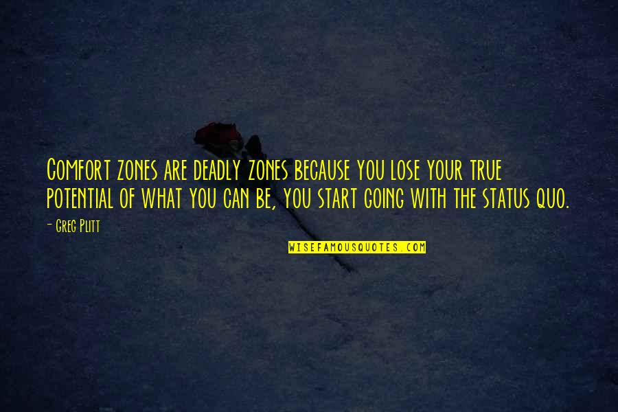 Vardeman Collins Quotes By Greg Plitt: Comfort zones are deadly zones because you lose Vardeman Collins Quotes By Greg Plitt: Comfort zones are deadly zones because you lose