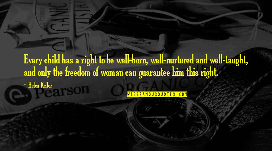 Varigalu Quotes By Helen Keller: Every child has a right to be well-born,