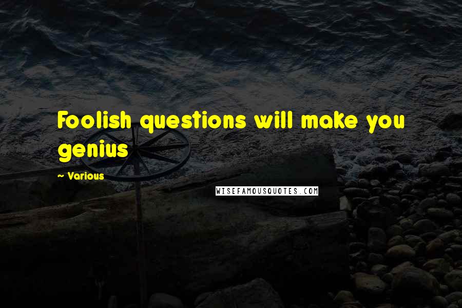 Various quotes: Foolish questions will make you genius