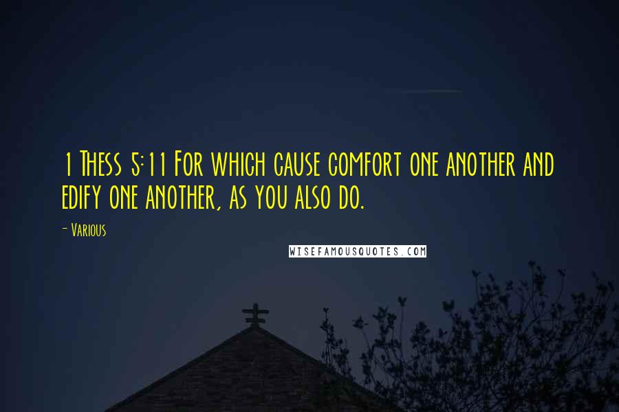 Various quotes: 1 Thess 5:11 For which cause comfort one another and edify one another, as you also do.