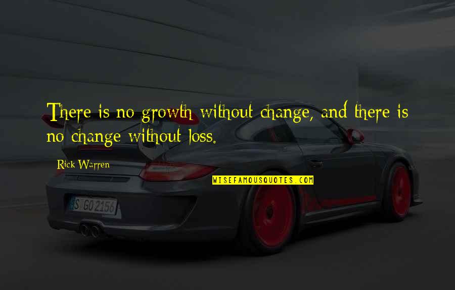 Variously Colored Quotes By Rick Warren: There is no growth without change, and there