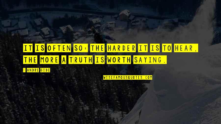 Varland Sandblasting Quotes By Andre Gide: It is often so: the harder it is
