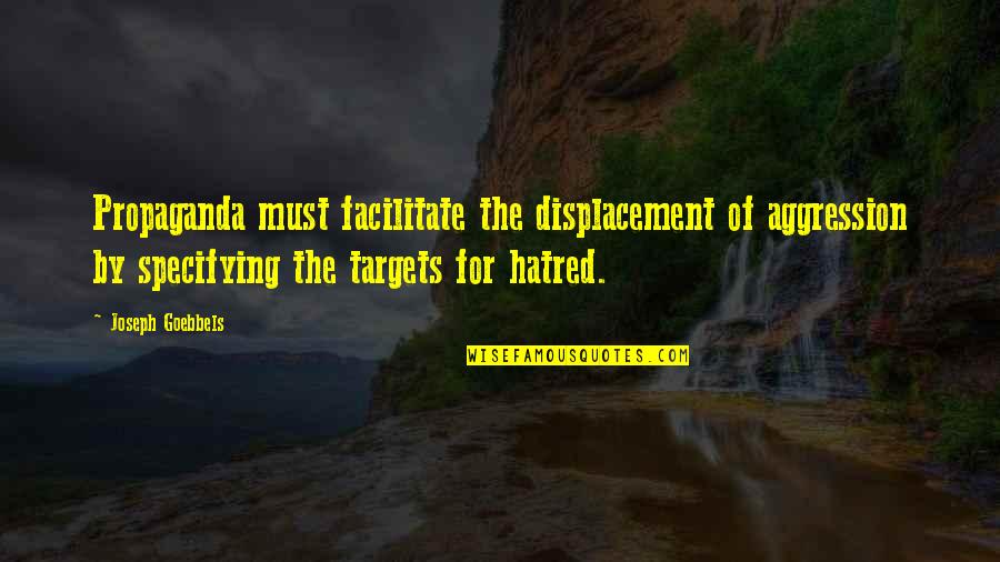 Varljivo Leto Quotes By Joseph Goebbels: Propaganda must facilitate the displacement of aggression by