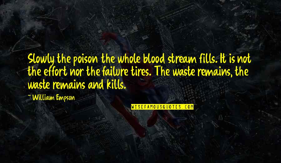 Varsha Ritu Quotes By William Empson: Slowly the poison the whole blood stream fills.