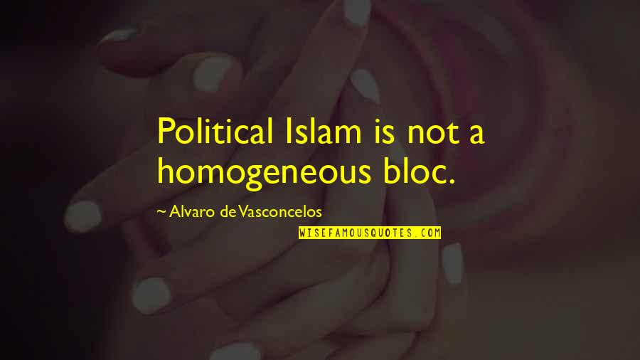 Vasconcelos E Quotes By Alvaro De Vasconcelos: Political Islam is not a homogeneous bloc.