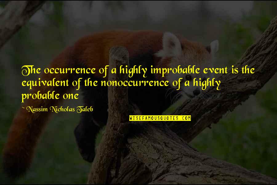 Vasilikos Power Quotes By Nassim Nicholas Taleb: The occurrence of a highly improbable event is