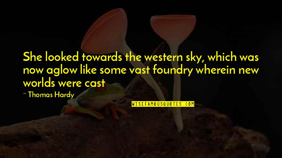 Vasily Zaytsev Quotes By Thomas Hardy: She looked towards the western sky, which was Vasily Zaytsev Quotes By Thomas Hardy: She looked towards the western sky, which was