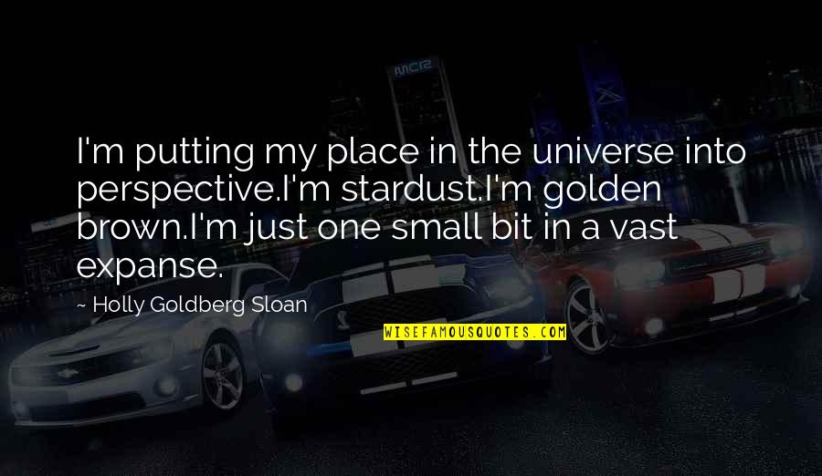 Vast Expanse Quotes By Holly Goldberg Sloan: I'm putting my place in the universe into