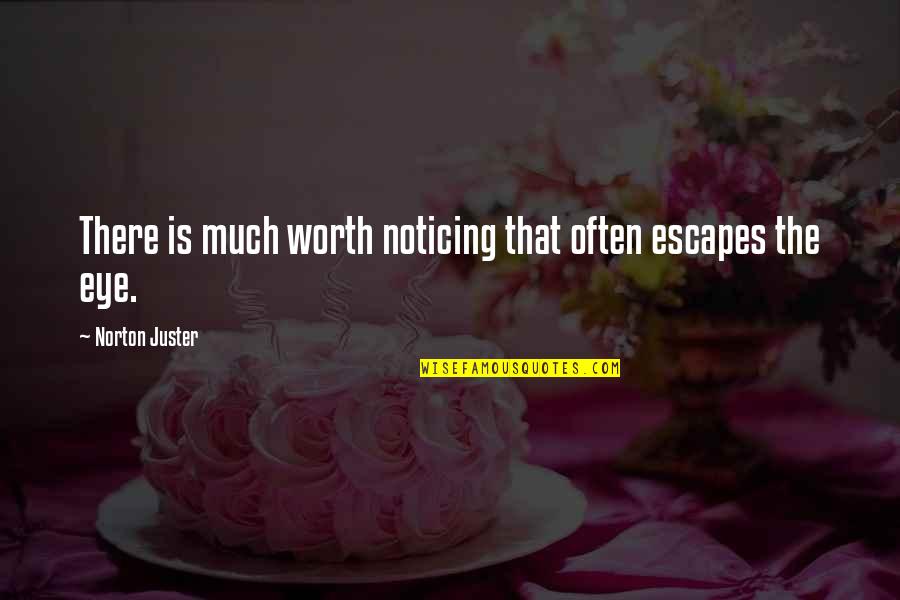 Vasten Quotes By Norton Juster: There is much worth noticing that often escapes Vasten Quotes By Norton Juster: There is much worth noticing that often escapes