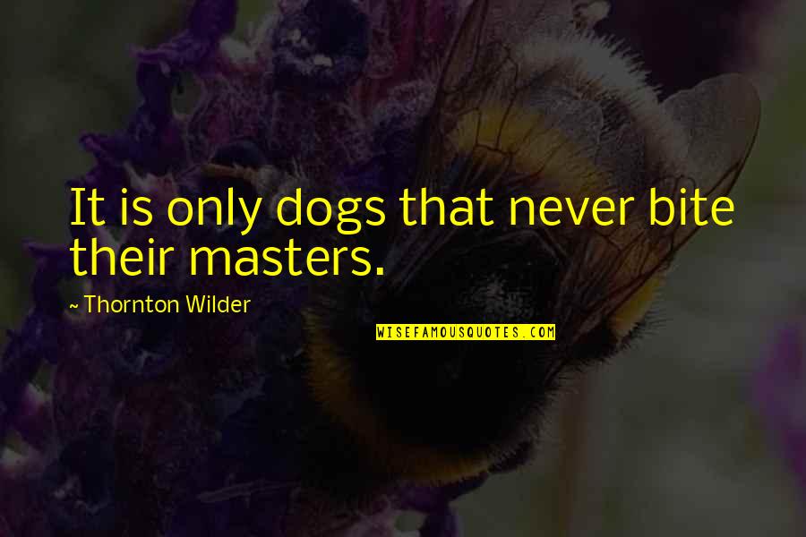 Vasto Lorde Quotes By Thornton Wilder: It is only dogs that never bite their Vasto Lorde Quotes By Thornton Wilder: It is only dogs that never bite their