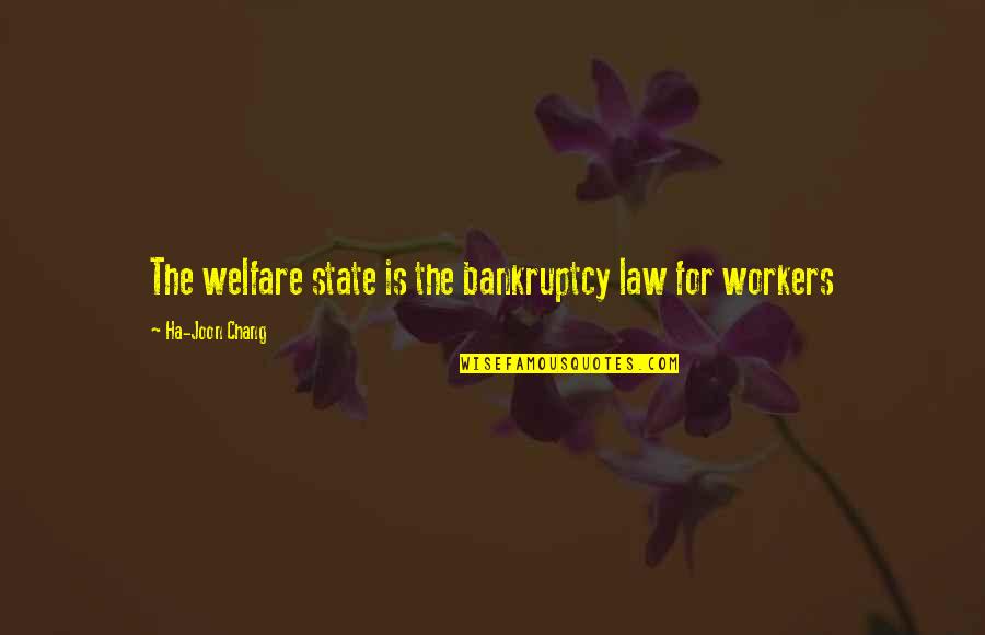 Vatreno Quotes By Ha-Joon Chang: The welfare state is the bankruptcy law for Vatreno Quotes By Ha-Joon Chang: The welfare state is the bankruptcy law for