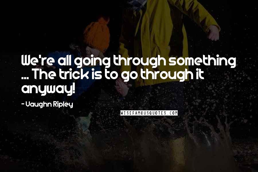 Vaughn Ripley quotes: We're all going through something ... The trick is to go through it anyway!