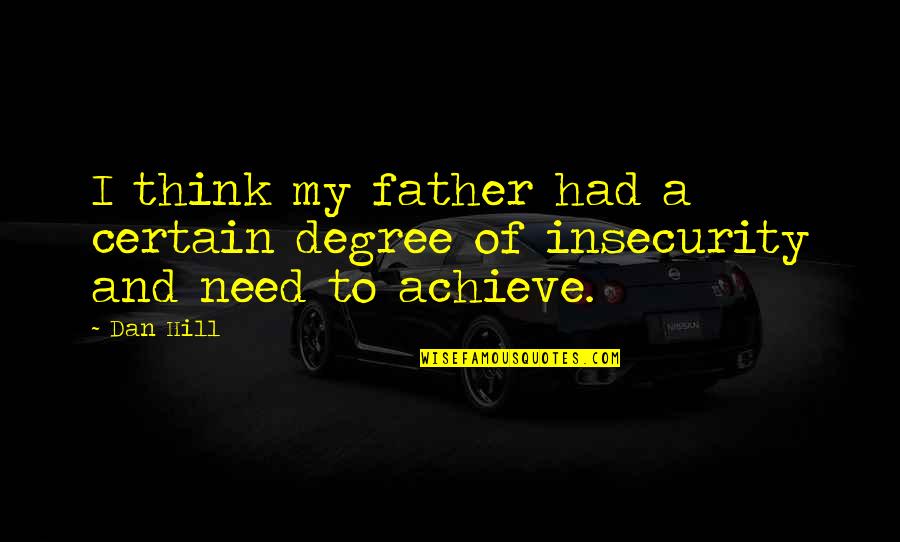 Vaut Quotes By Dan Hill: I think my father had a certain degree