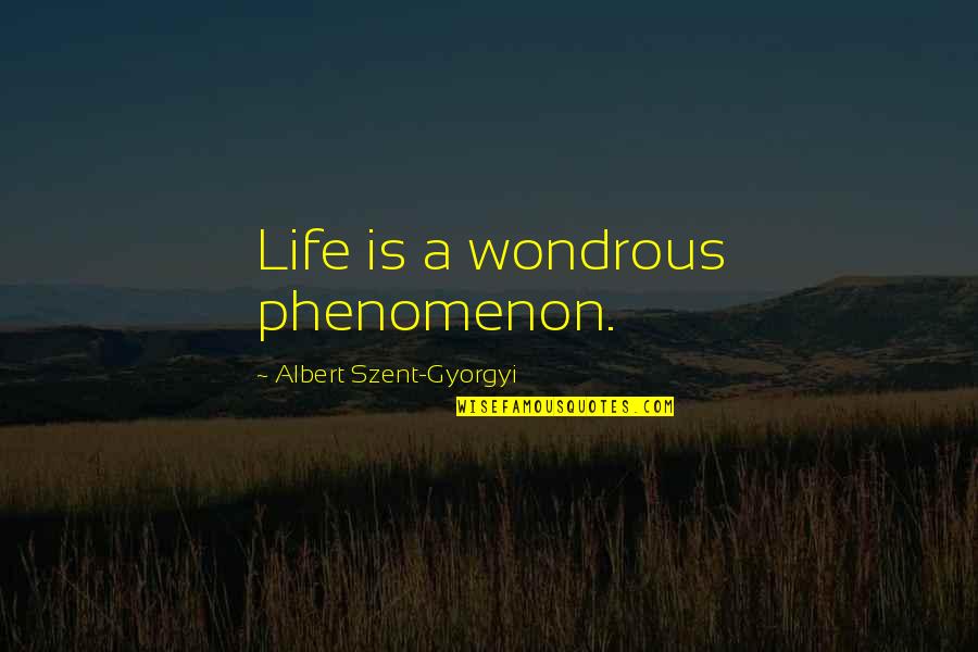 Vaziyette Quotes By Albert Szent-Gyorgyi: Life is a wondrous phenomenon.